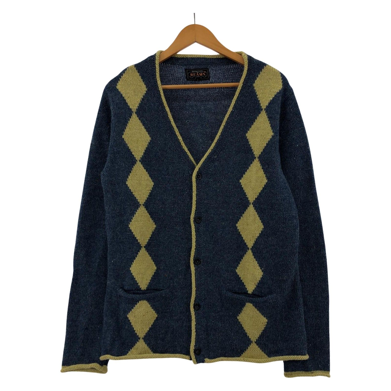 ビームスボーイ BEAMS BOY カーディガン ミドル丈 ラウンドネック 総柄 BOY ピンク ベージュ /YM24 レディース beams ビームス ブルー カーディガン ビームスボーイ BEAMS BOY