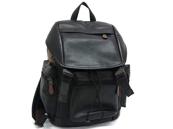 COACH コーチ F57477 パーフォレイテッド レザー リュックサック デイパック バックパック ブラック系 FT0257