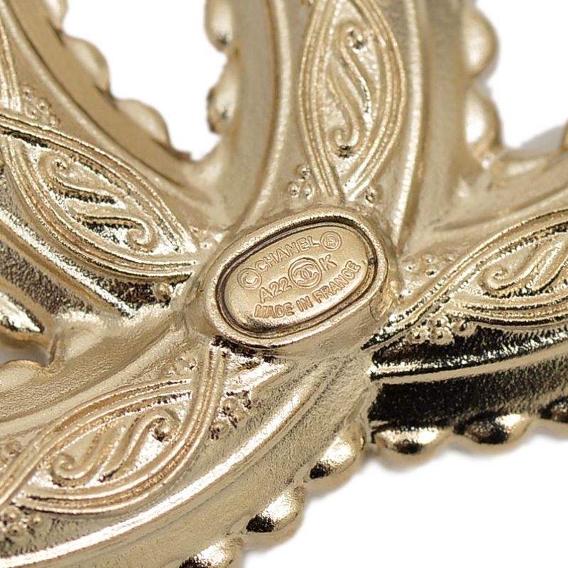 CHANEL ブローチ 美しい流線 ココマーク　ゴールド　ラインストーン CHANEL シャネル ブローチ ピンブローチ ココマーク/ライン