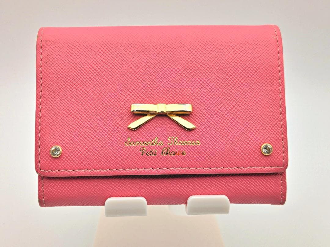 【美品】サマンサタバサ　ジャイアンツコラボ二つ折り財布 美品】SamanthaThavasa ピンク 二つ折り財布 美品】サマンサタバサ