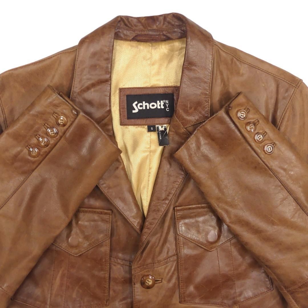 スペイン製 Schott ショット テーラードジャケット レザー 本革X7247 スペイン製 Schott ショット テーラードジャケット レザー 本革X7247