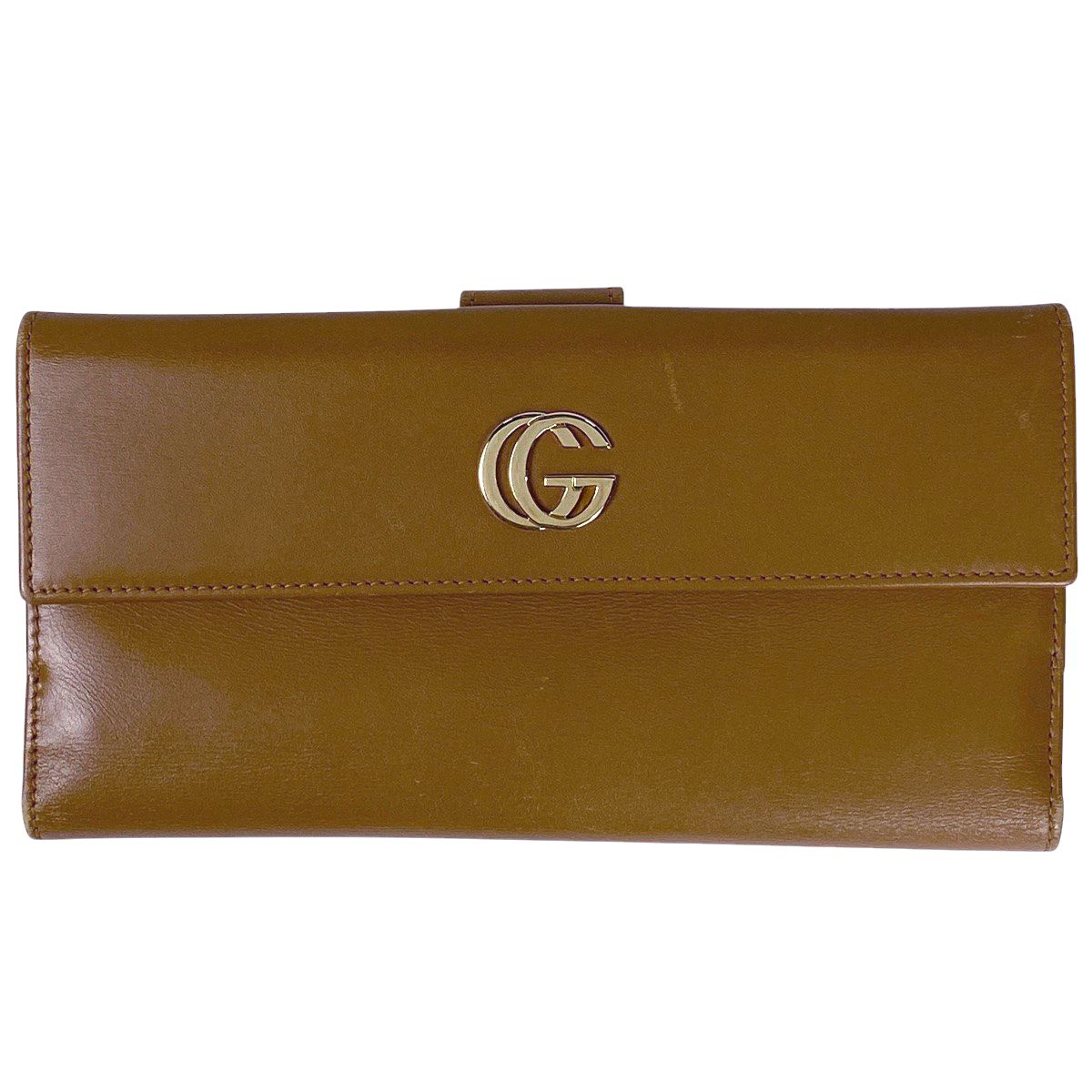 グッチ GUCCI ロゴ 二つ折り 長財布 ダブルG Wホック 長財布 レザー  