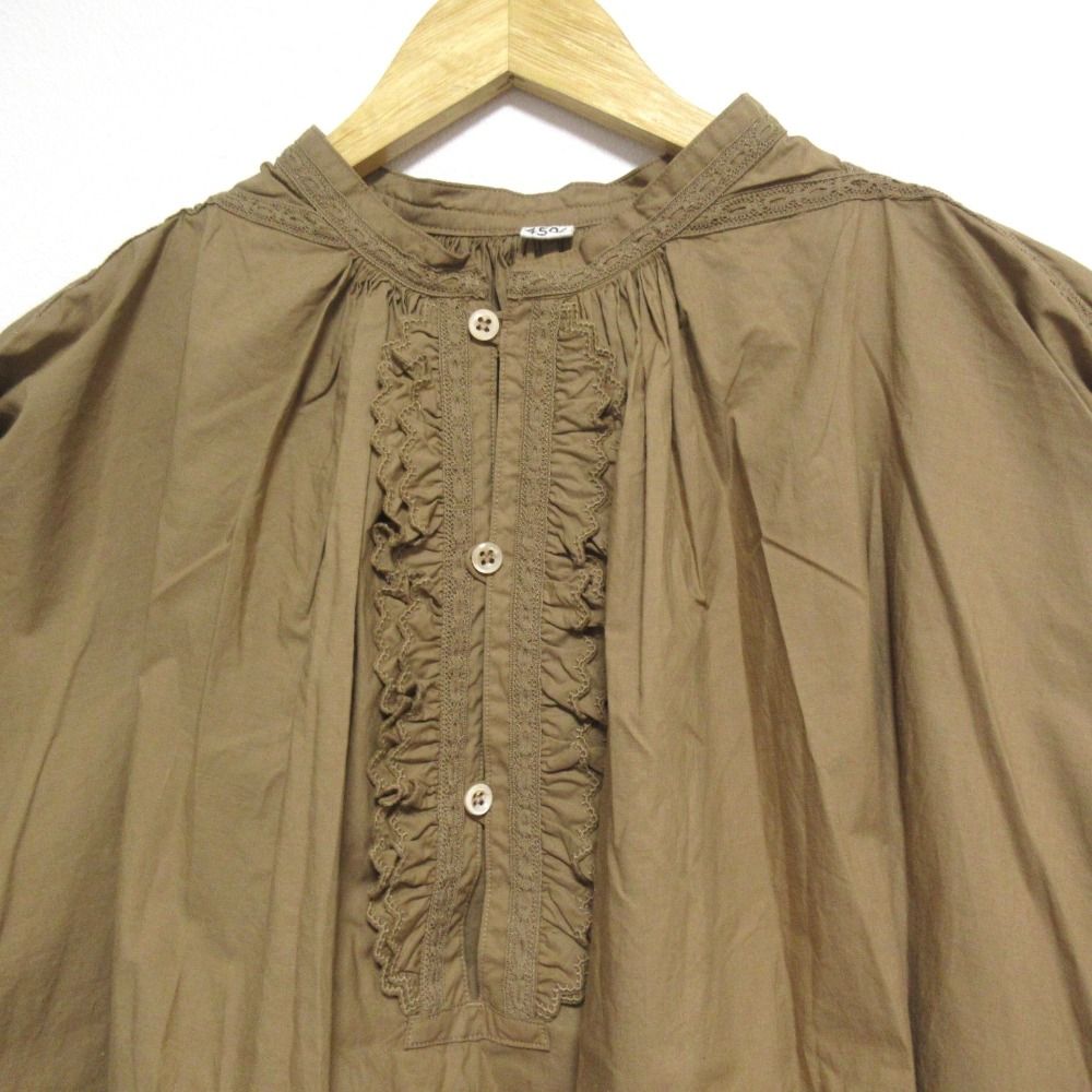 45R45rpm バチストカットワークのフリルスモックブラウス 45R