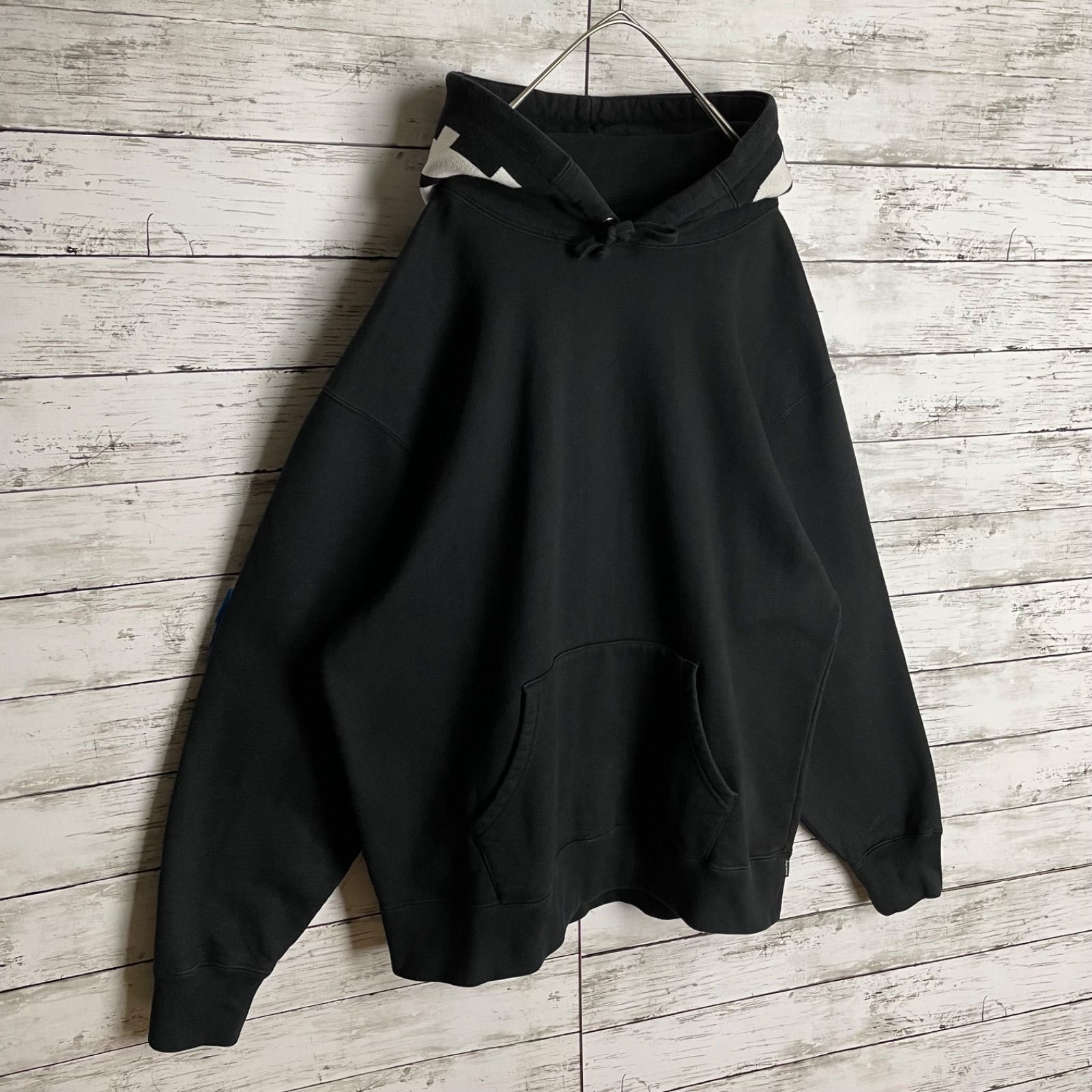 00966【美品】シュプリーム / Supreme☆フードビッグロゴ パーカー L 
