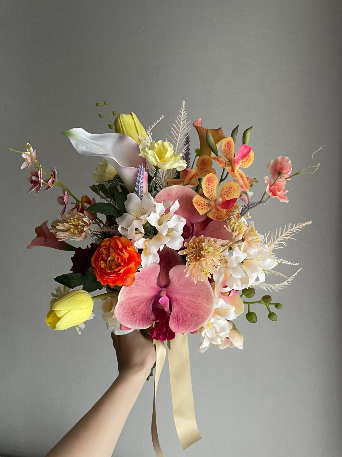 2周年記念セール☆】 peach×terracotta×yellow カラフルクラッチ