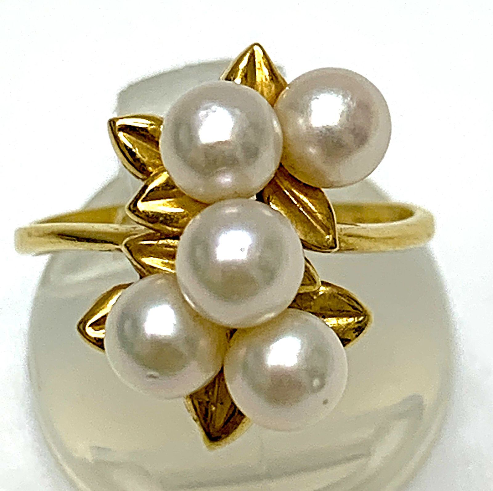 パールリング 普段使い パール リング k18 k18 18金 あこや真珠 ダイヤモンド ホワイトゴールド あこや 冠婚葬祭 人気 プレゼント ギフト ご褒美 自分買い p K18 パール 5粒 リング 指輪 ＃12 3.8ｇ 12号 18金