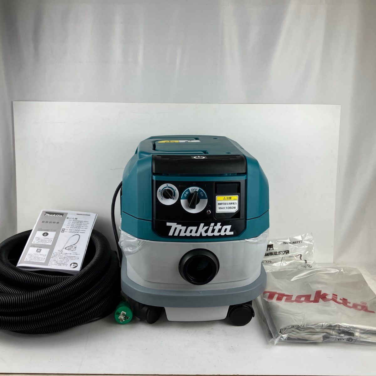 ЗЗMAKITA マキタ 8L 粉じん 集じん機 ホース ダストバッグ ポリ袋付 VC0830 ブルー