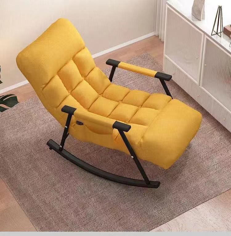 リクライニングバルコニー家庭用屋外リクライニングレジャーチェアテクノロジークロス昼休み怠け者ソファリビングロッキングチェア