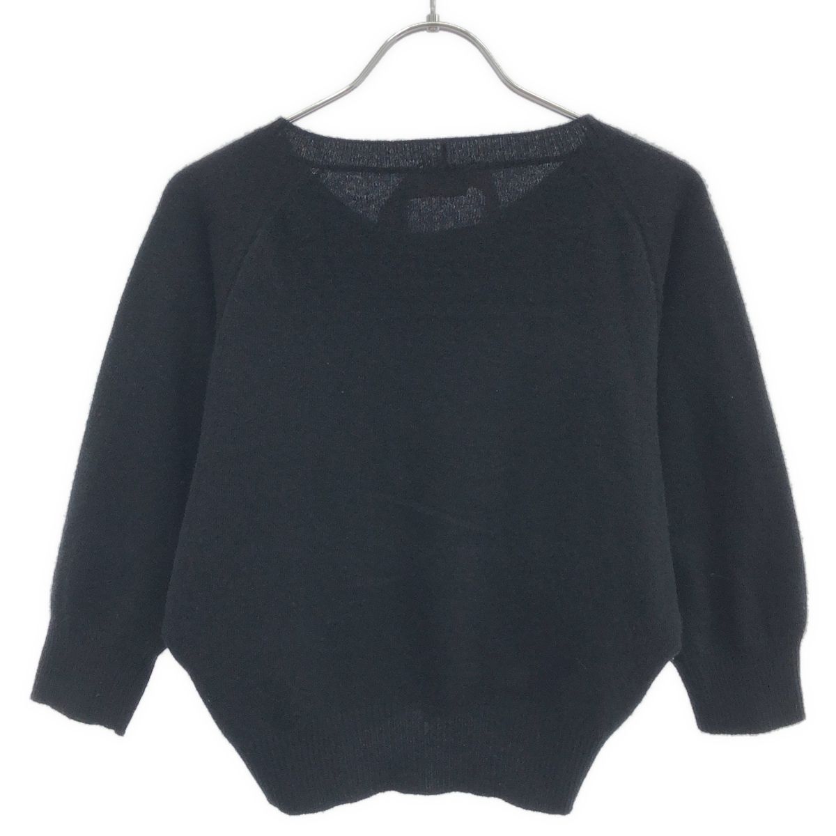 N°21 NUMERO VENTUNO ヌメロ ヴェントゥーノ 22 AW レザーパッチウールニットセーター ブラック 40