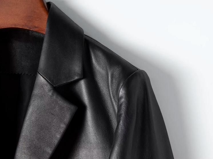 レディース 本革 超ソフトなラムレザージャケット黒 ラムレザーコート