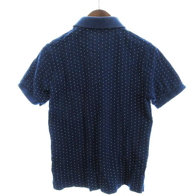 【新品】BURBERRY BLACK LABEL ブルー地ドット柄 バーバリーブラックレーベル BURBERRY BLACK LABEL ポロシャツ