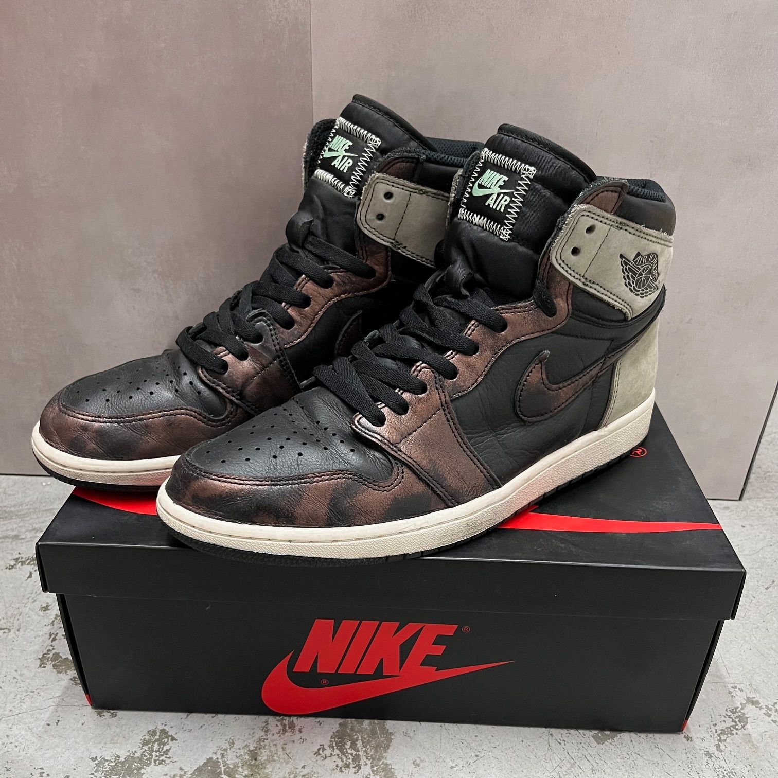 NIKE AIR JORDAN 1 RETRO HIGH OG BLACK/FRESH MINT-LIGHT ARMY ナイキ ...