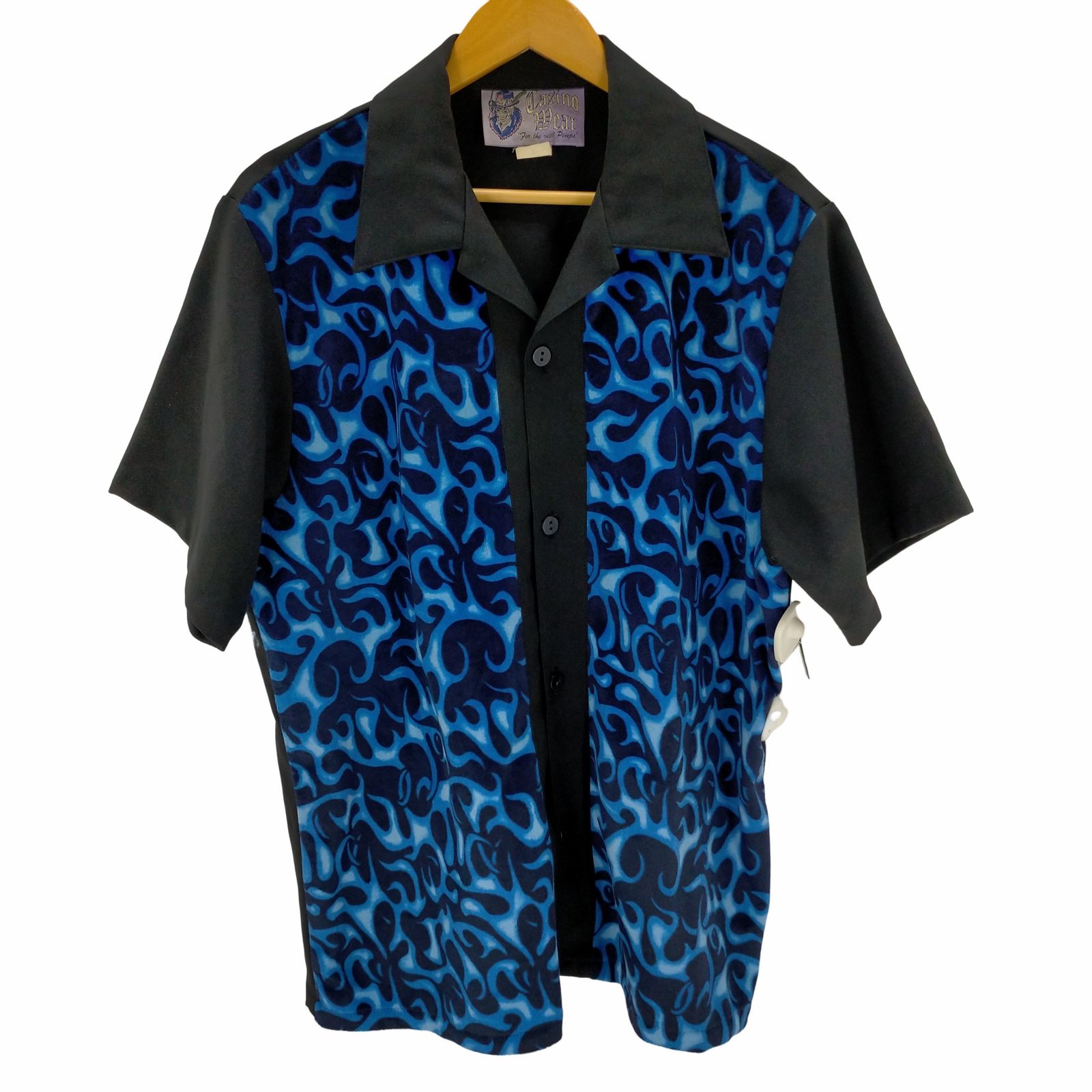 ユーズドフルギ USED古着 {{CASINO WEAR}}FLAMES MARTINI BUTTONS VEGAS SHIRT メンズ JPN：L 