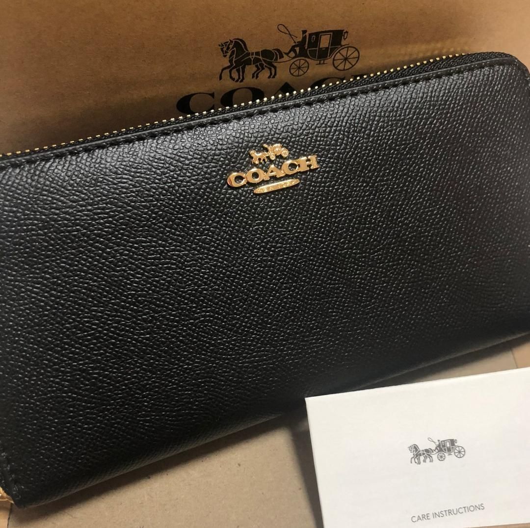 参考価格 COACH コーチ 新品 ブラック メンズ レディース 長財布 黒