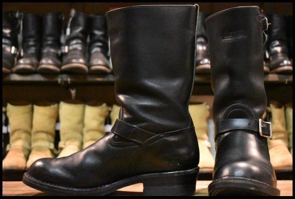 11D 04年 WESCO ウエスコ カスタムボス ブラック 黒 スチール無し ビブラム430シングル エンジニア ブーツ BOSS HOPESMORE FD008