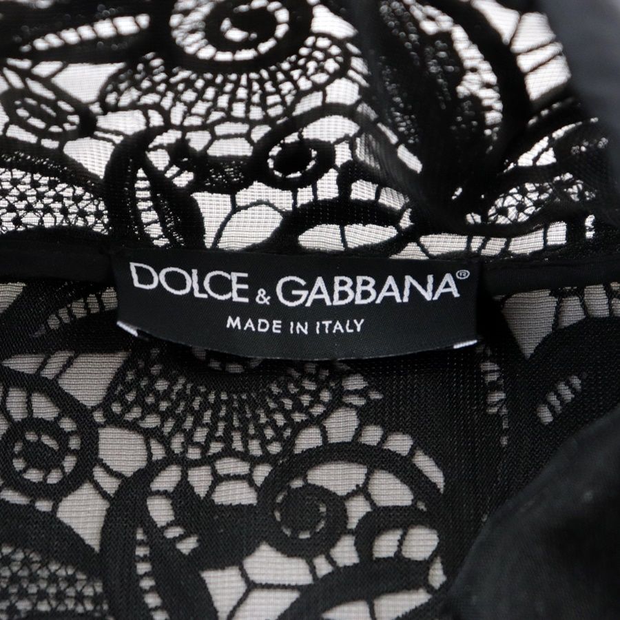 【Dolce&Gabbana】ブルゾン ブラック レースアップ ショート丈 美品 ドルチェアンドガッバーナ レース切替 アノラック ハーフ