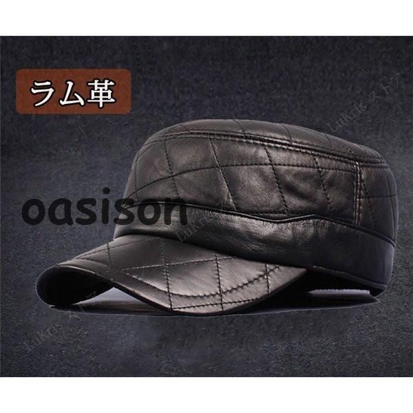 ラム革 ワークキャップ メンズ レールキャップ レザー 本革 秋冬 防寒 釣り アウトドア ベースボールキャップ 野球帽 シンプル 調節可能 フリーサイズ