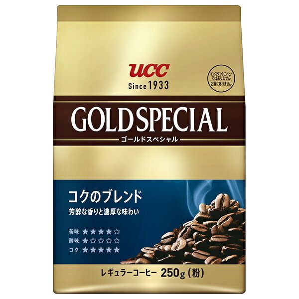 UCC ゴールド コクのブレンド 250g×12 6×2 袋入× 2ケース ｜ 珈琲 レギュラーコーヒー コーヒー 粉