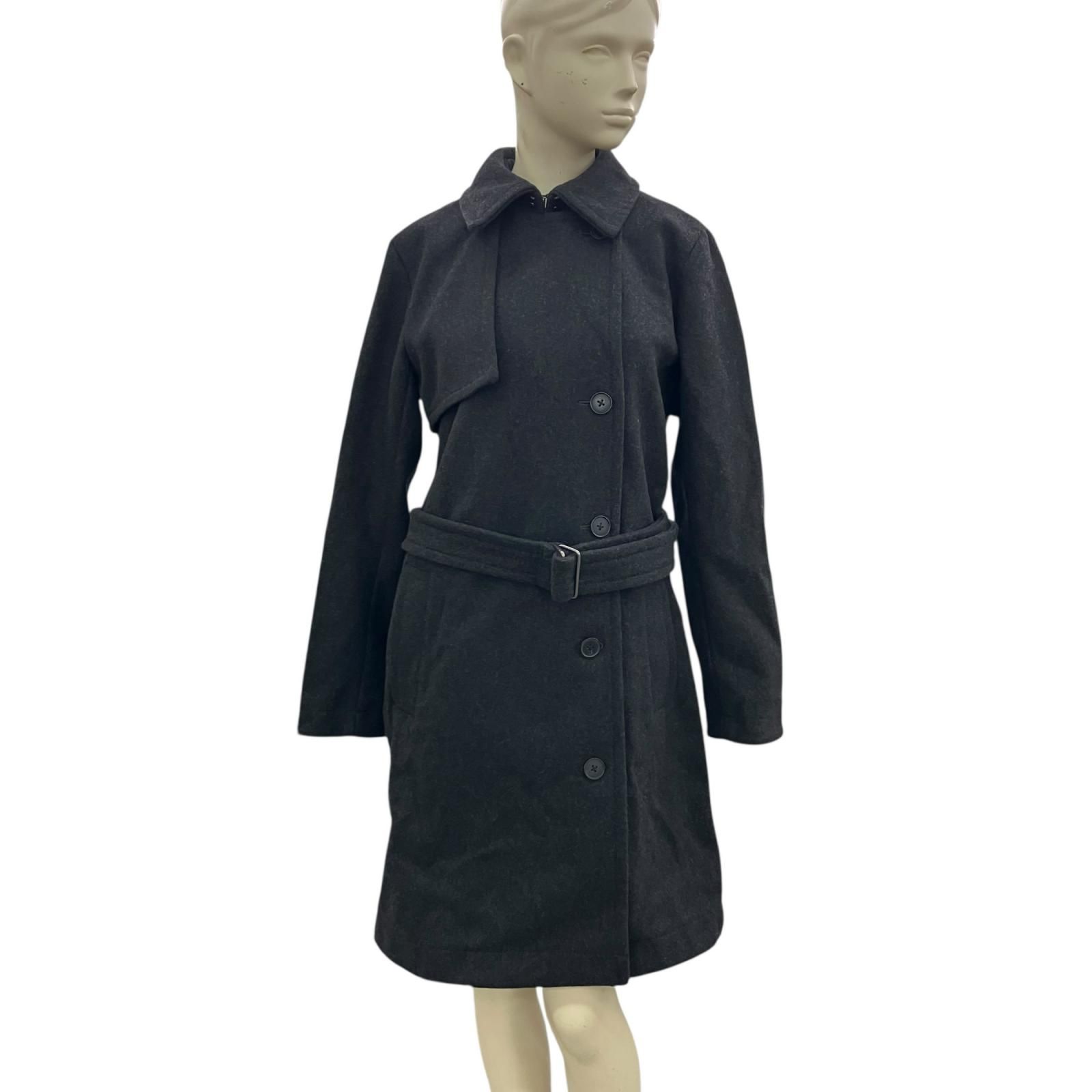 186004 GAP ギャップ 現状品 ロングコート M チャコールブラック レディース