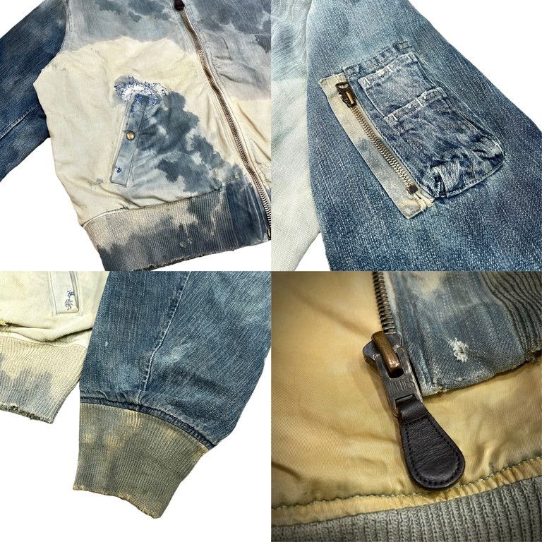 KAPITAL KOUNTRY 刺し子ブリーチ加工デニムMA-1ジャケット size