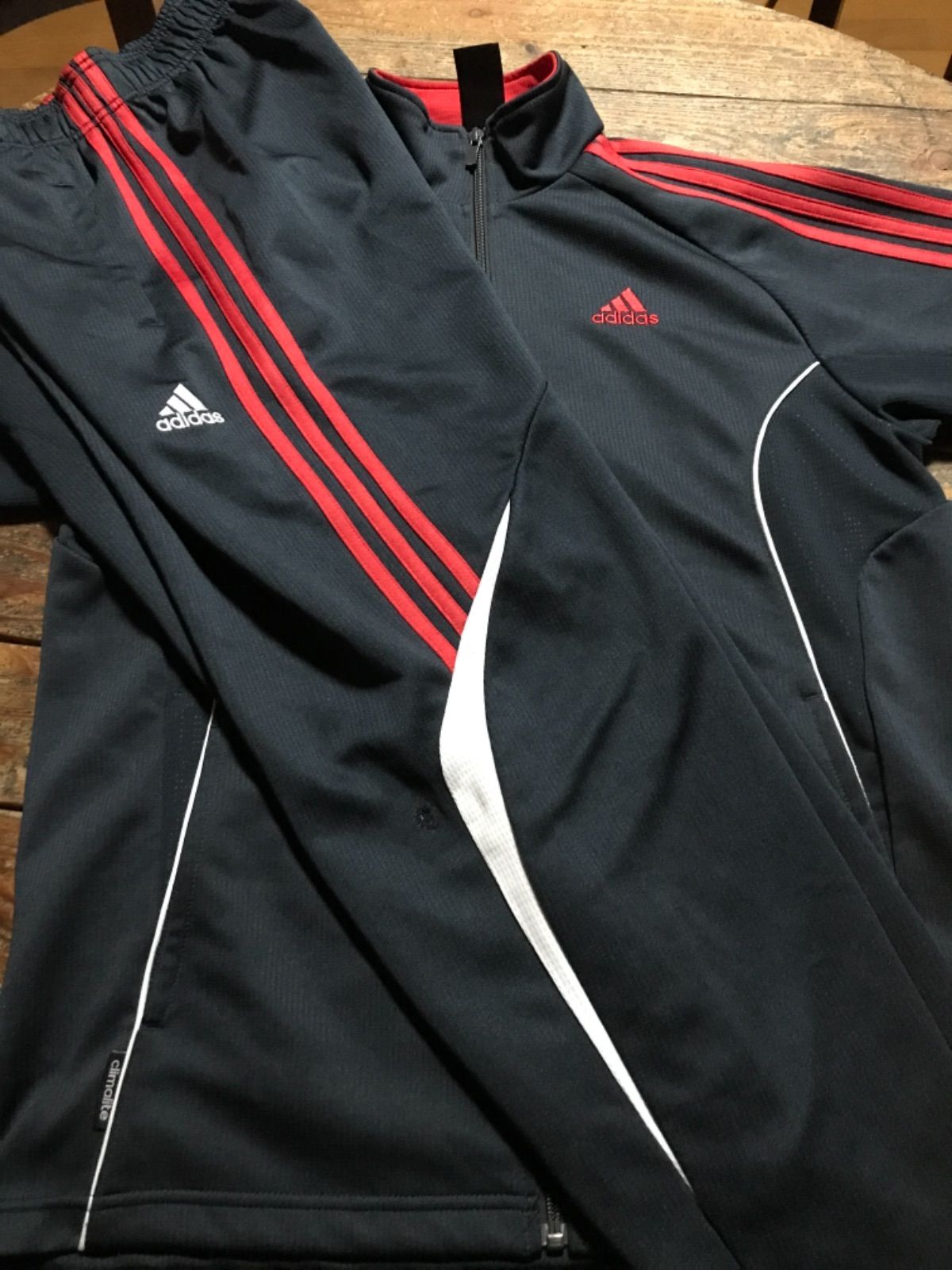 adidas ジャージー　上下セットMサイズ アディダス ジャージ 上下セット セットアップ 黒 XO 大きい