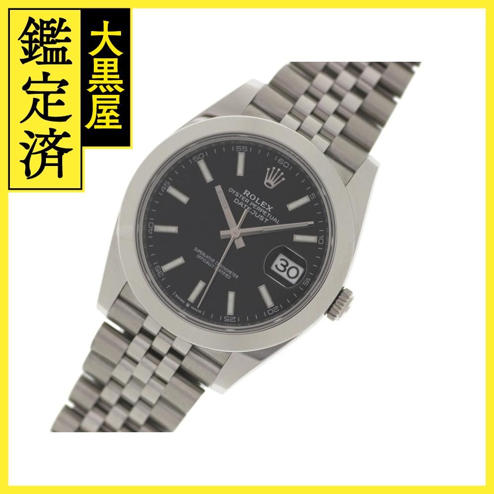 2024年4月正規未使用品 ROLEX ロレックス 腕時計 デイトジャスト41 126300 ブライトブラック文字盤 ステンレス  ジュビリーブレスレット 自動巻【472】SJ