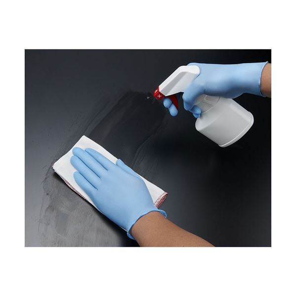  〔まとめ〕 ショーワグローブ No.8810 ニトリスト ニューフィット パウダーフリー M ブルー NO.8810-M 1箱 〔× 〕 キッチンゴム手袋 キッチン消耗品