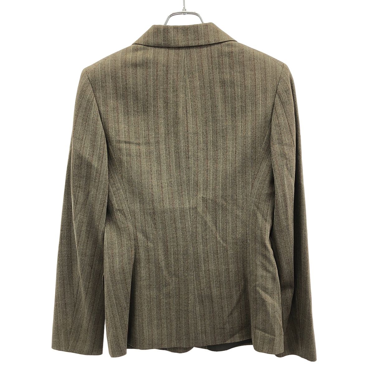 JIL SANDER ジルサンダー 1990 s ウールストライプジャケット-スカート セットアップ ブラウン系 34