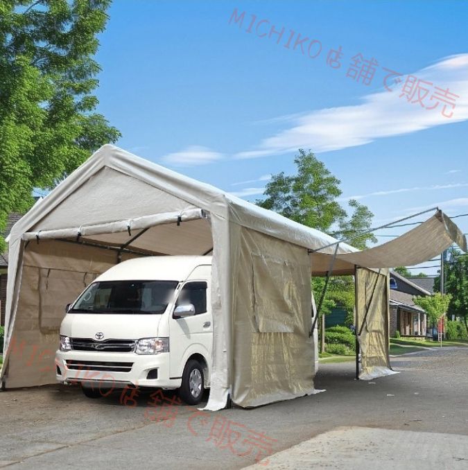 テント 車庫テント ガレージテント 3×6m UV ガレージテント カーポート 軽自動車用 大型 車 駐車 スチール製 頑丈 仮設倉庫 タープテント