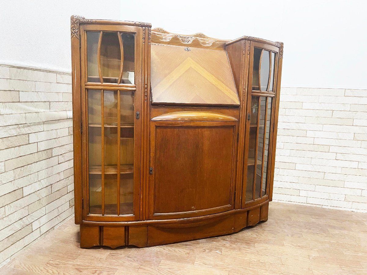 英国クラシック 高級ガラスキャビネット 美品 アンティーク調　西洋家具 飾り棚 2025年最新】Yahoo!オークション -ガラス 棚 アンティーク(西洋)の中古