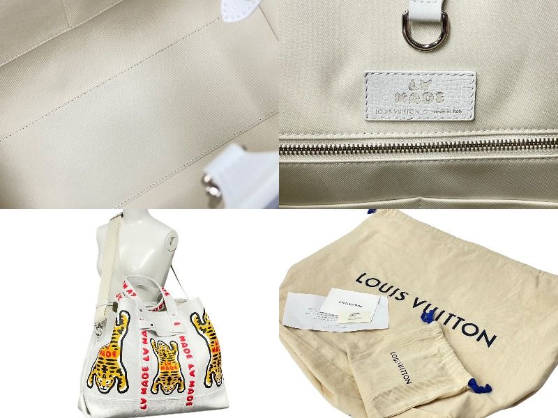 極美品 LOUIS VUITTON ルイヴィトン トートバッグ トロリー トート NIGOコラボ タイガー ホワイト M59366 シルバー金具 中古  59250 - メルカリ