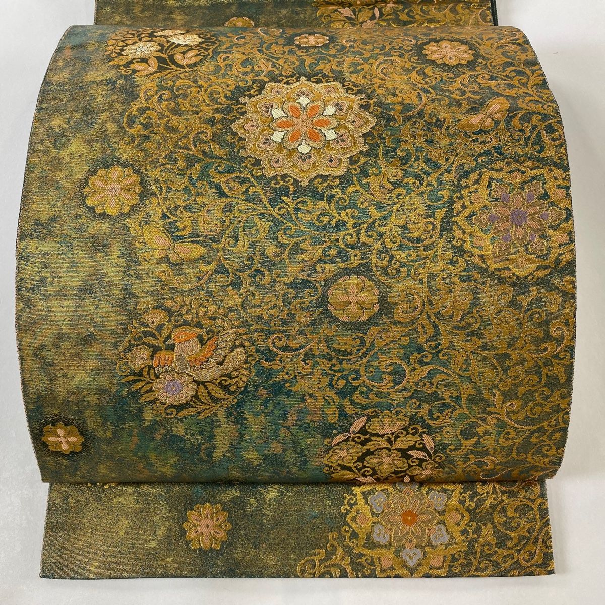 服部織物】謹製 袋帯 引き箔 六通柄 正絹 オリエント更紗 24金 西陣織 服部