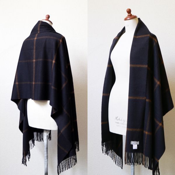 ジョシュアエリス　カシミアウインドーペーン大判ストール　新品 18336003162-20.jpg
