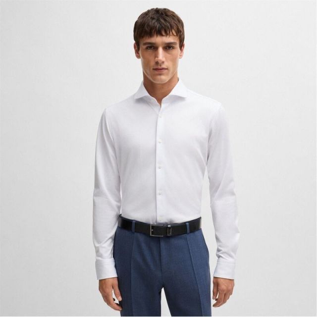 【送料無料】 ボス メンズ シャツ トップス P-Joe Regular-Fit Shirt White