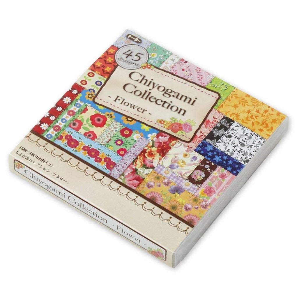  ちよがみ フラワー 15 cm角 折り紙 45柄 入 トーヨー 018059 おりがみ 画用紙 画材紙 工作紙