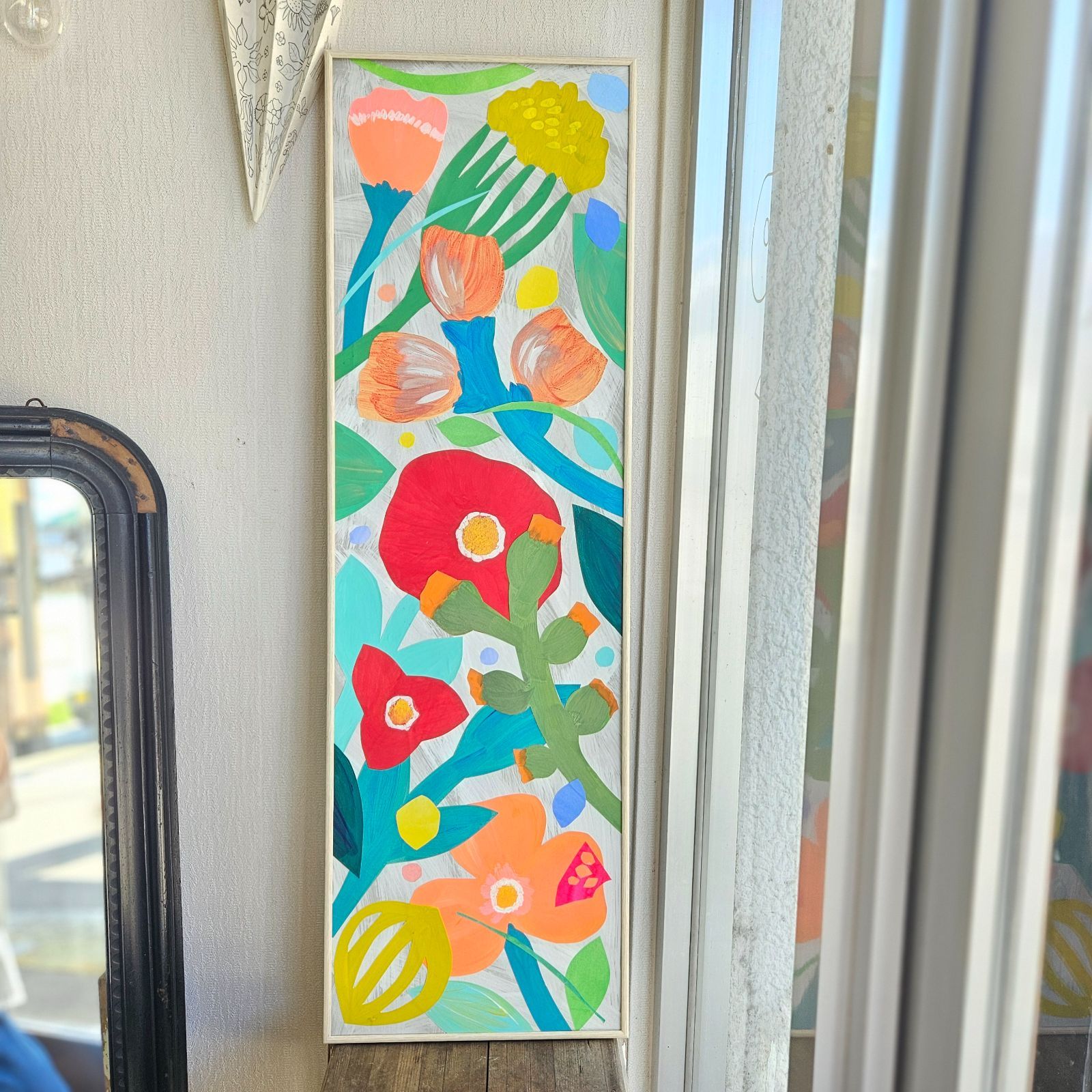 【ちぎり絵】「東風吹かば」　ハンドメイド　(P 10サイズ）暮らしに彩りを ちぎり絵】「東風吹かば」 ハンドメイド (P 10サイズ）暮らしに彩りを