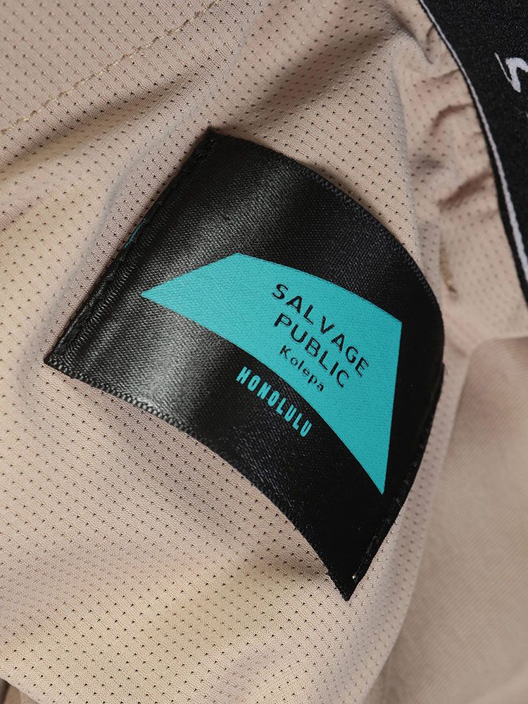 最上質。 SALVAGE PUBLIC Kolepa サルベージ パブリックコレパ GOLF ロゴ刺繍 ダブルニット パンツ L-LL
