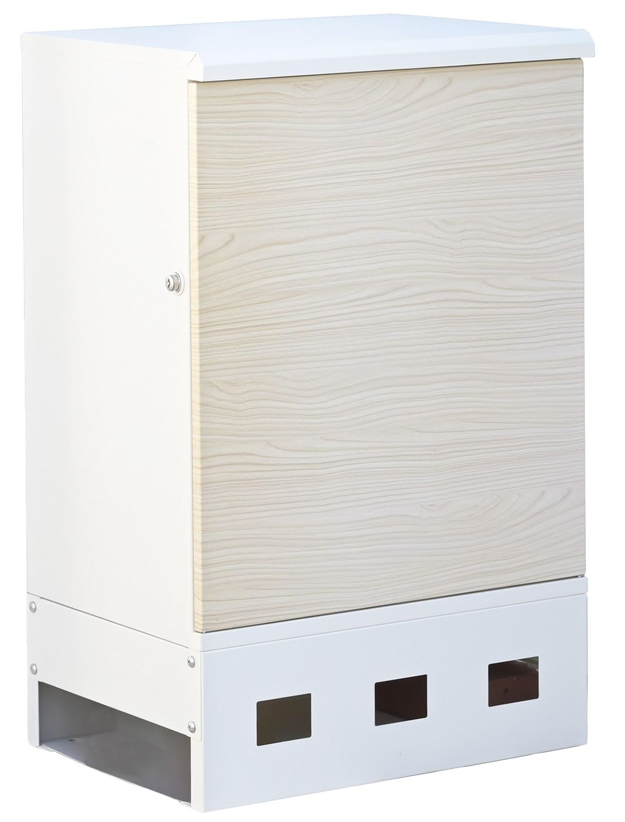 配達ボックス 宅配ボックス ピーボ1BOX 宅配ポスト 宅配BOX シンプル 置き配 宅急便 白木目 ホワイト 郵便 屋外 戸建て アンカー不要 鍵付き EPB-1 LWD|WH 大容量 宅配ボックス 置き型 山善