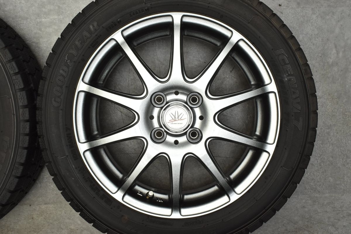 【美品】ロクサーニスポーツ 15in 4.5J +45 PCD100 グッドイヤー アイスナビ7 165/60R15 デリカミニ D:2 ハスラー ソリオ Kei 送料無料