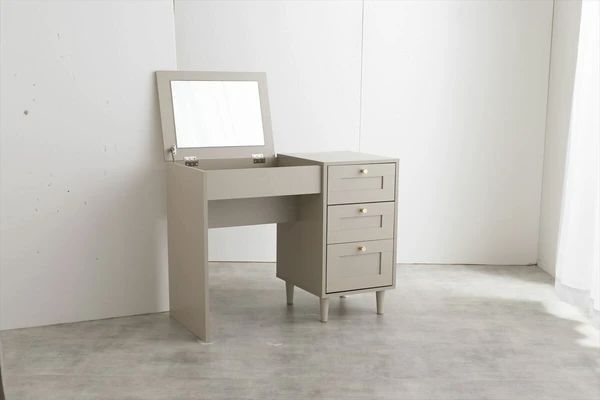ドレッサー デスク 2WAY 幅80cm スツール付き ドレッサーテーブル 全2色 ピンクベージュ グレージュ おしゃれ かわいい 引き出し メイク 収納 化粧台 コンパクト MARWIL-DEMENAGEMENTS_CH