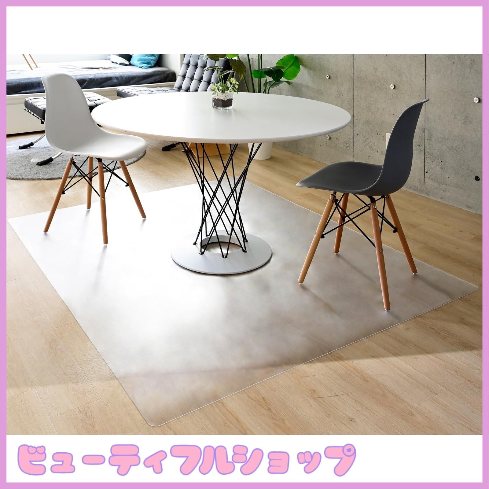 【特価】[山善] ダイニングマット 透明 フロアマット 耐水 耐熱 幅150×奥行180cm キズや汚れに強い クリア OFM-1580(S)