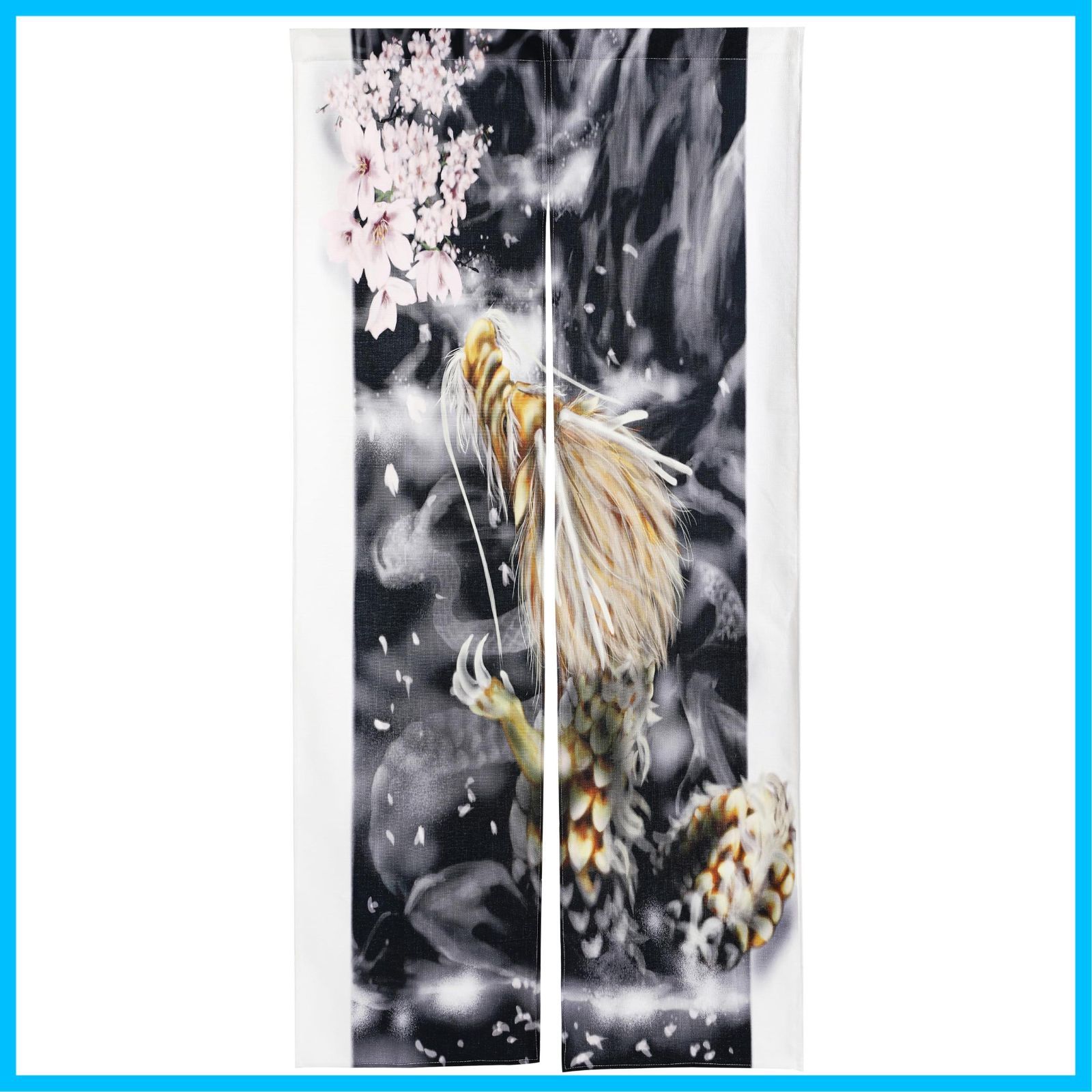 next.design のれん 暖簾 180cm丈 龍 桜 のぼり龍 縁起 辰年 ロング 丈 飾り 装飾 おしゃれ 和風 和 モダン 北欧 ロング 突っ張り棒 暖簾 間仕切り 押し入れ クローゼット 洗面所 脱衣所 棚 玄関 インテリア 布 目隠し