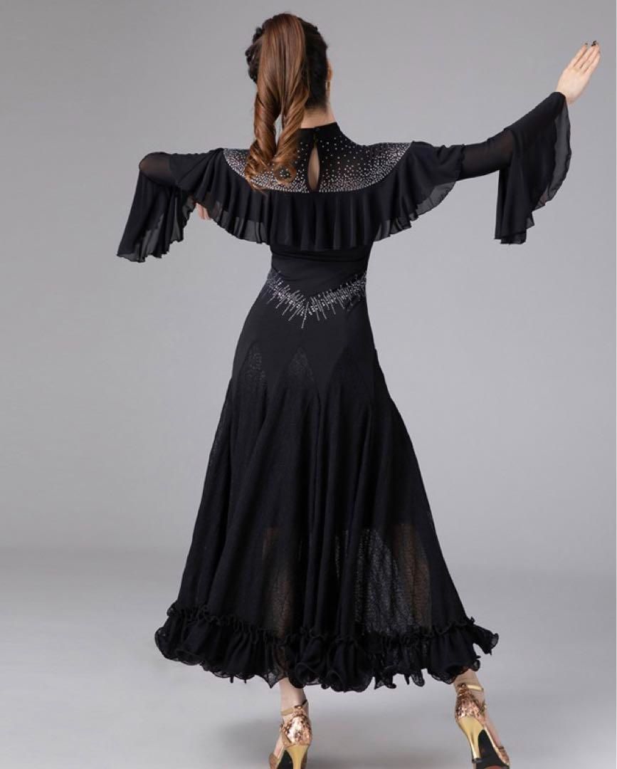 ♥ ロングワンピース ダンス練習着 スタンダード ラテン兼用 ストーン付き WWW_OLIVIERBERNSTEIN_COM