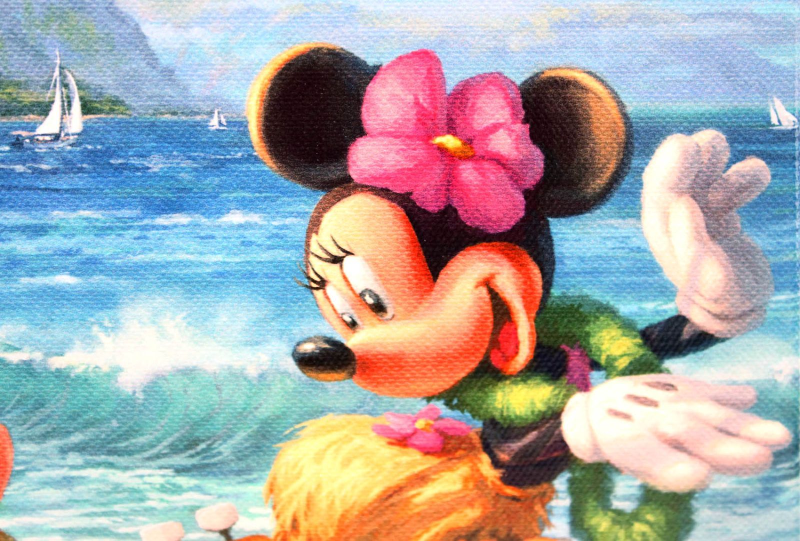 トーマスキンケードミッキーミニーハワイキャンバス トーマスキンケードミッキーミニーハワイキャンバス