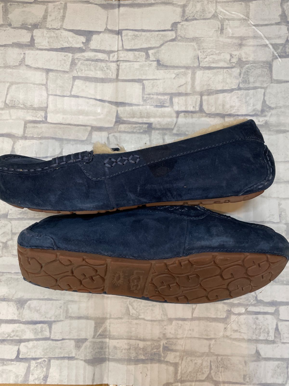 アグ モカシン　ネービー ブルー　26cm 美品 E9-29】◇ UGG Australia モカシン 26cm ネイビーカラーチャーム