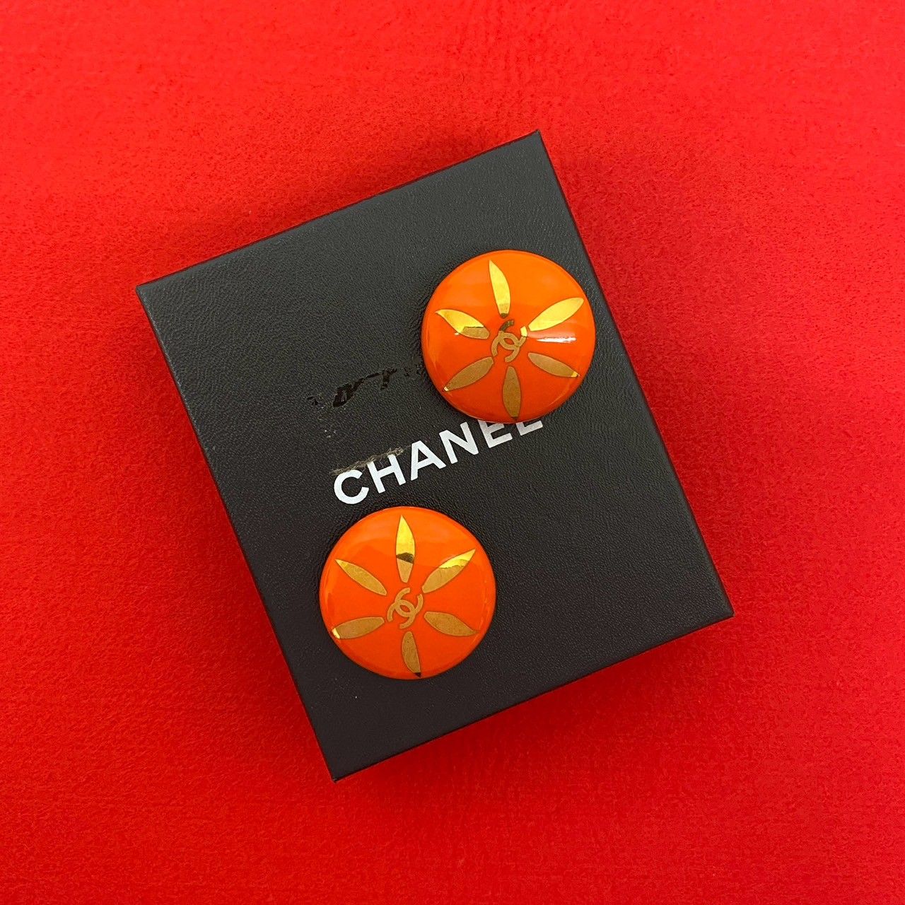 き コメあり 97P CHANEL シャネル ヴィンテージ ココマーク イヤリング イヤーカフ アクセサリー ゴールド オレンジ 87160