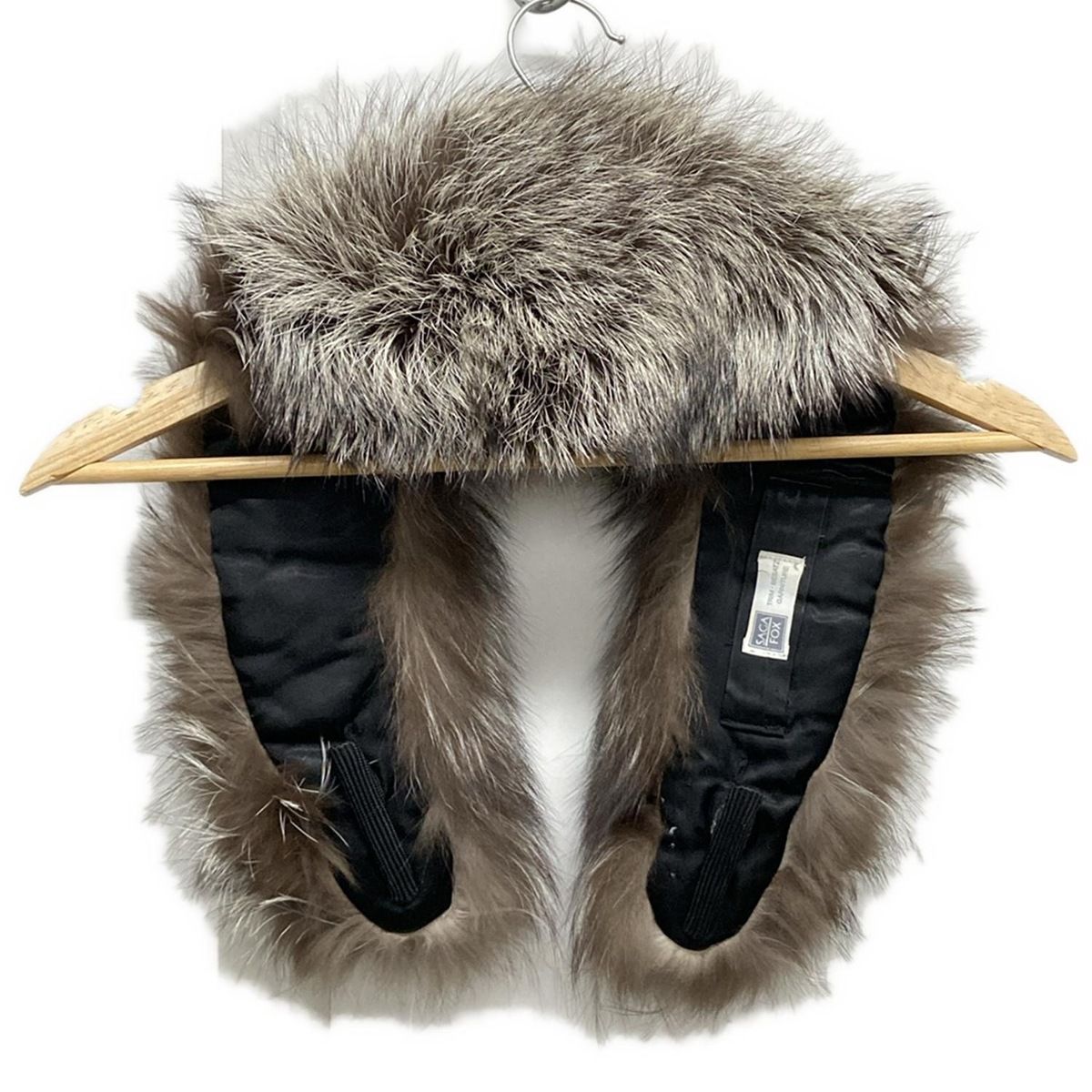 SAGA FOX サガフォックス マフラー - ダークブラウン×アイボリー ティペット フォックス