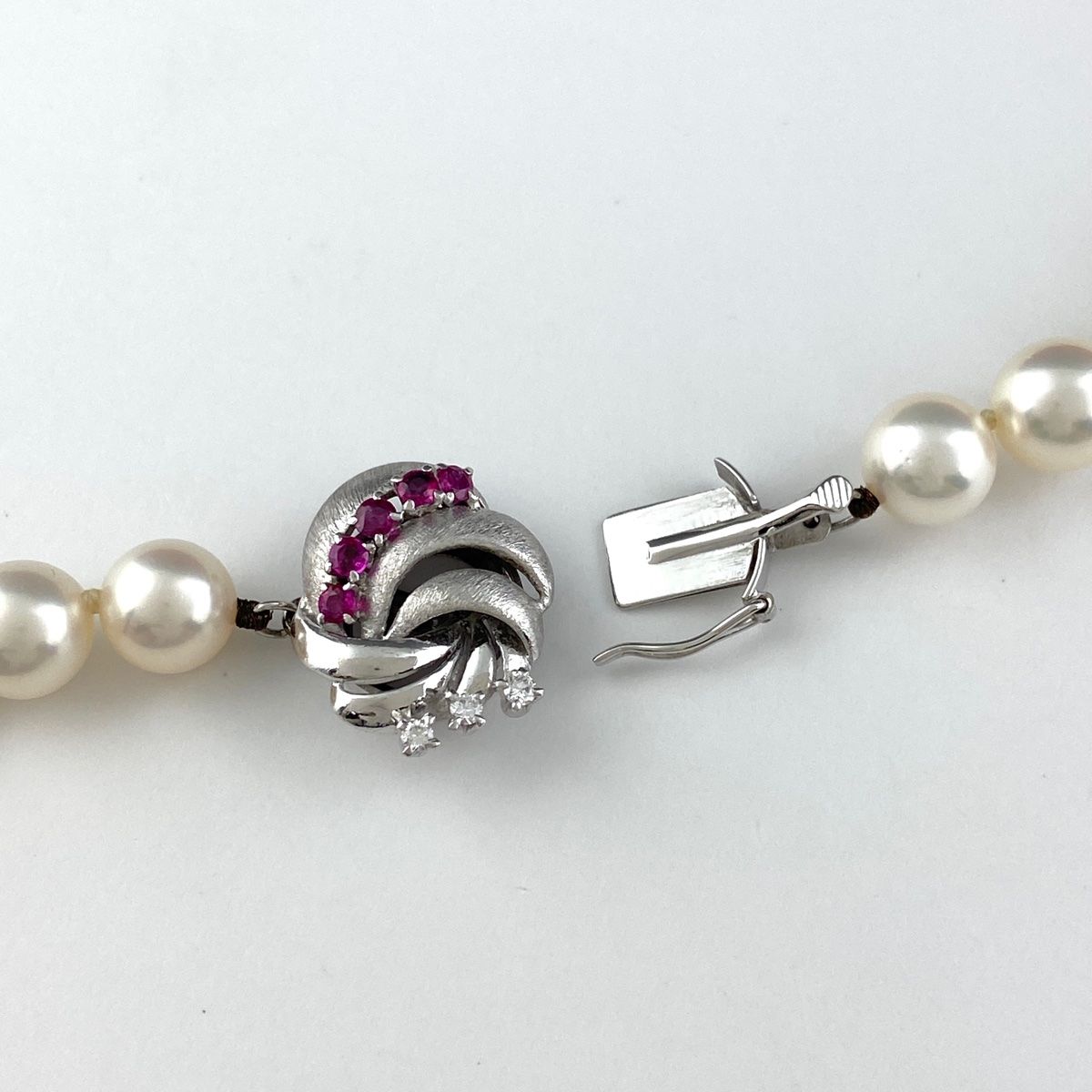 ミキモト MIKIMOTO パール デザインネックレス WG ホワイトゴールド 