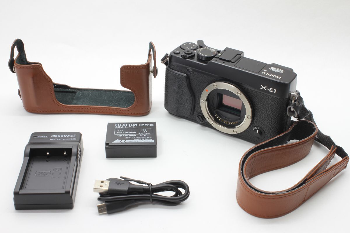 動作 富士フィルム FUJIFILM X-E1 ボディ ブラック 動作 済 バッテリー 充電器