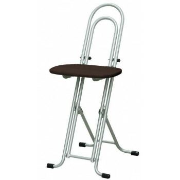 ルネセイコウ 高さ調節が自由な折りたたみチェア ベストホビーチェア ダークブラウン シルバー 完成品 W-150TAD